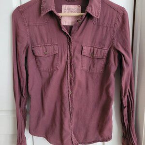 Purple Button Up Collared Shirt